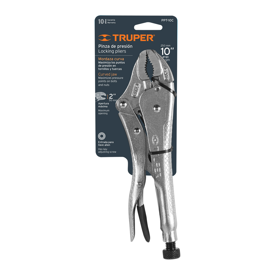 Truper Lock Grip Plier Curved Jaw 250mm