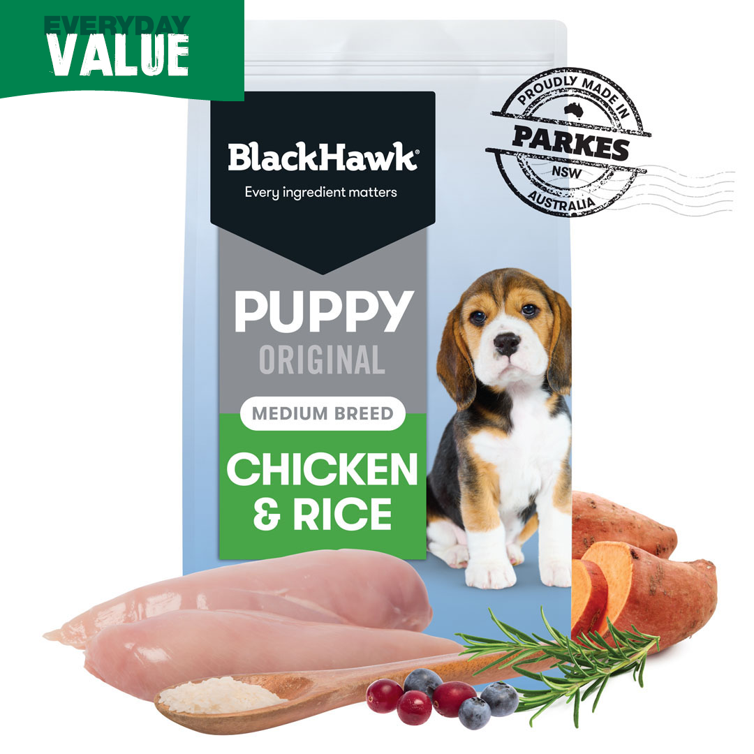 Black Hawk Puppy Med Chicken & Rice 20kg