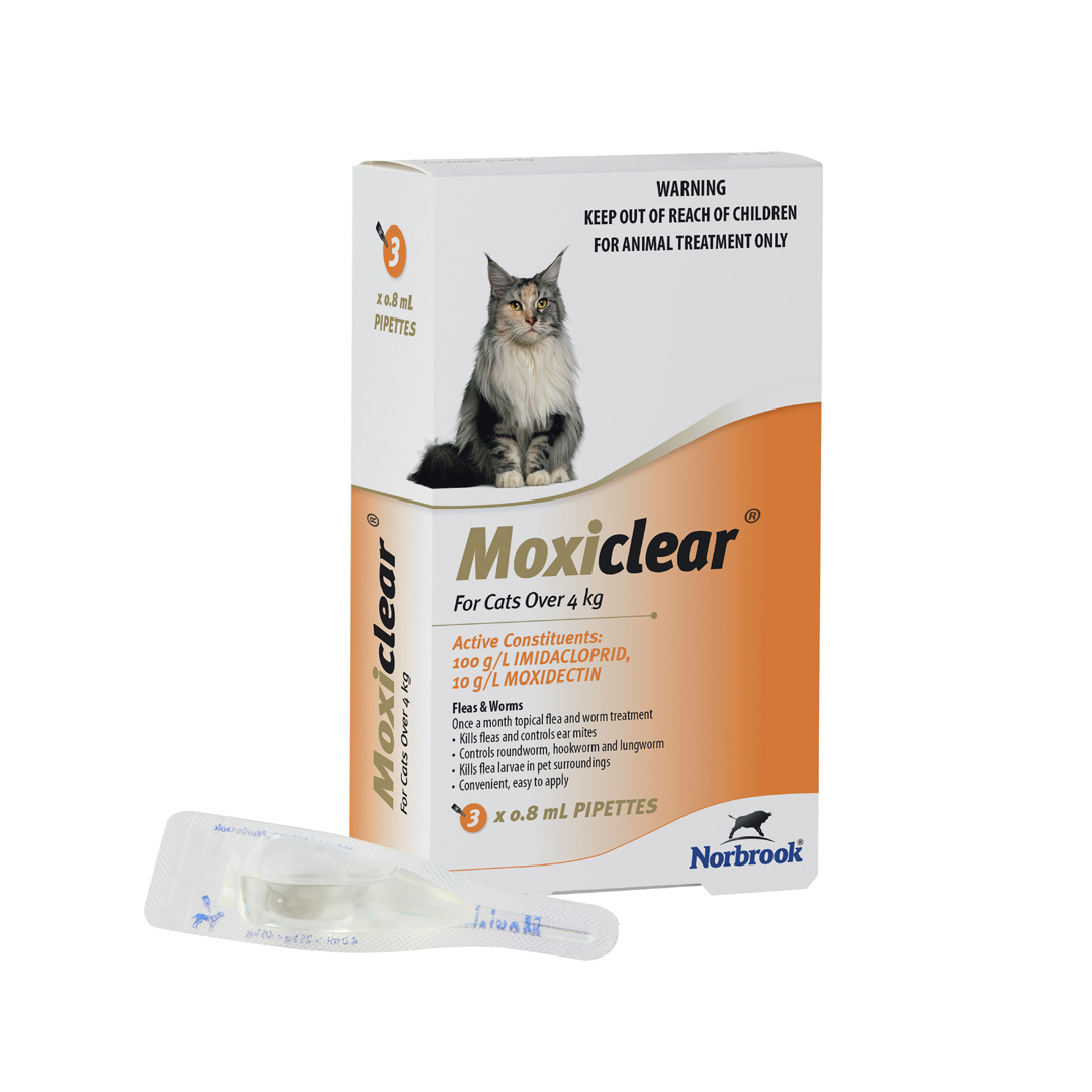 Moxiclear Flea Treatment Cats Over 4kg 3pk