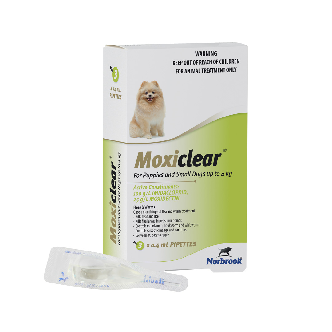 Moxiclear Flea Treatment Dogs Up To 4kg 3pk