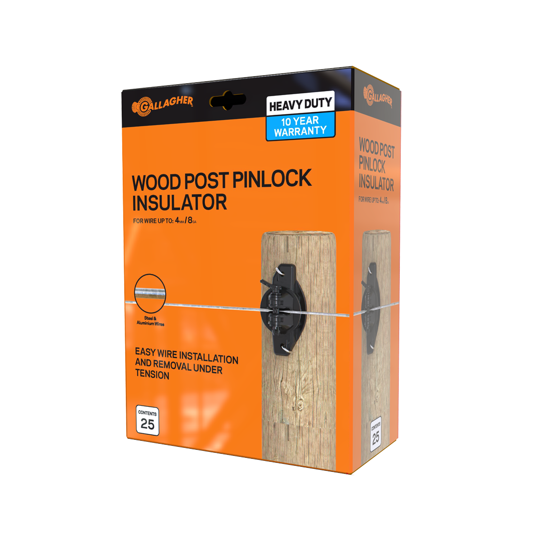 Gallagher Insulator Pinlock Wood Post 25 Packet