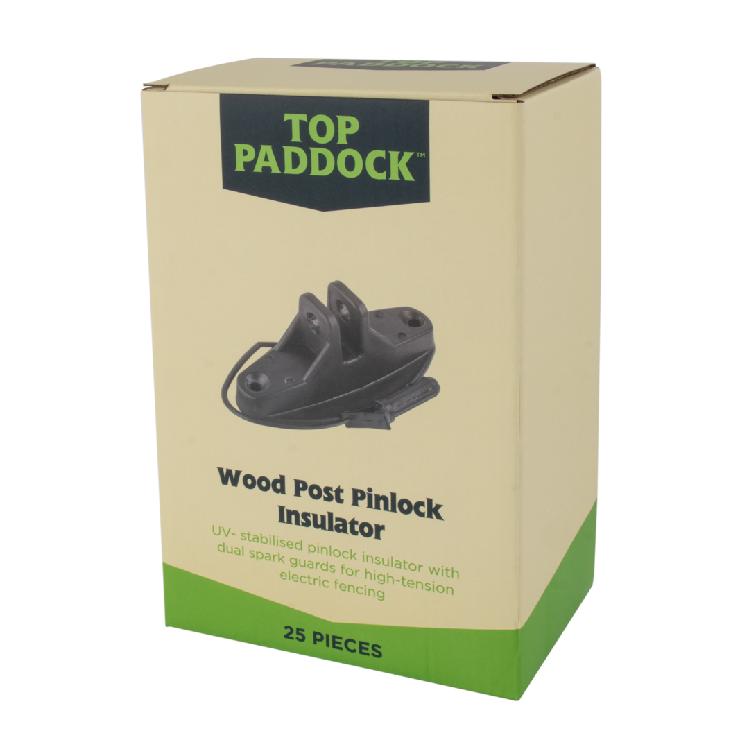 Top Paddock Wood Post Pinlock Insulator 25 Pack