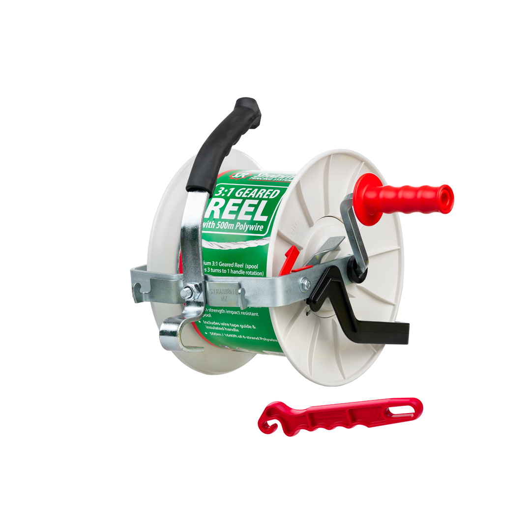 Strainrite Geared Reel 3 to 1 Polywire 500m