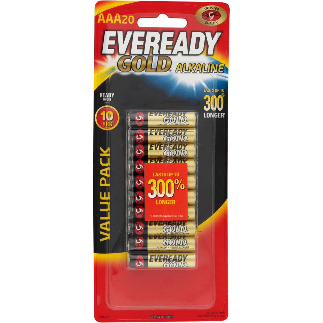 Eveready Gold AAA Batteries 20 Packet