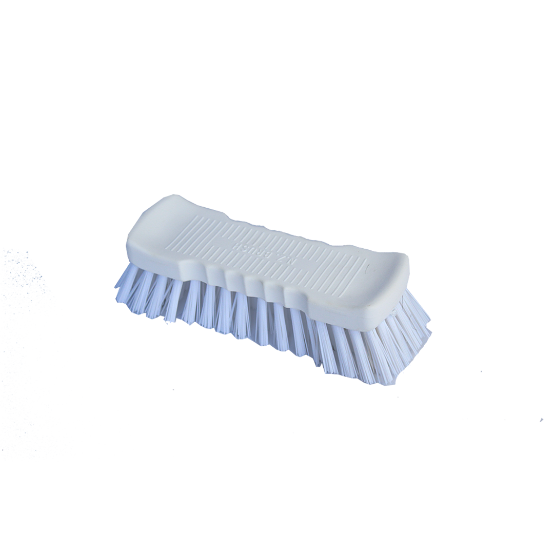 Hand Scrub Brush Plastic Back 200mm White