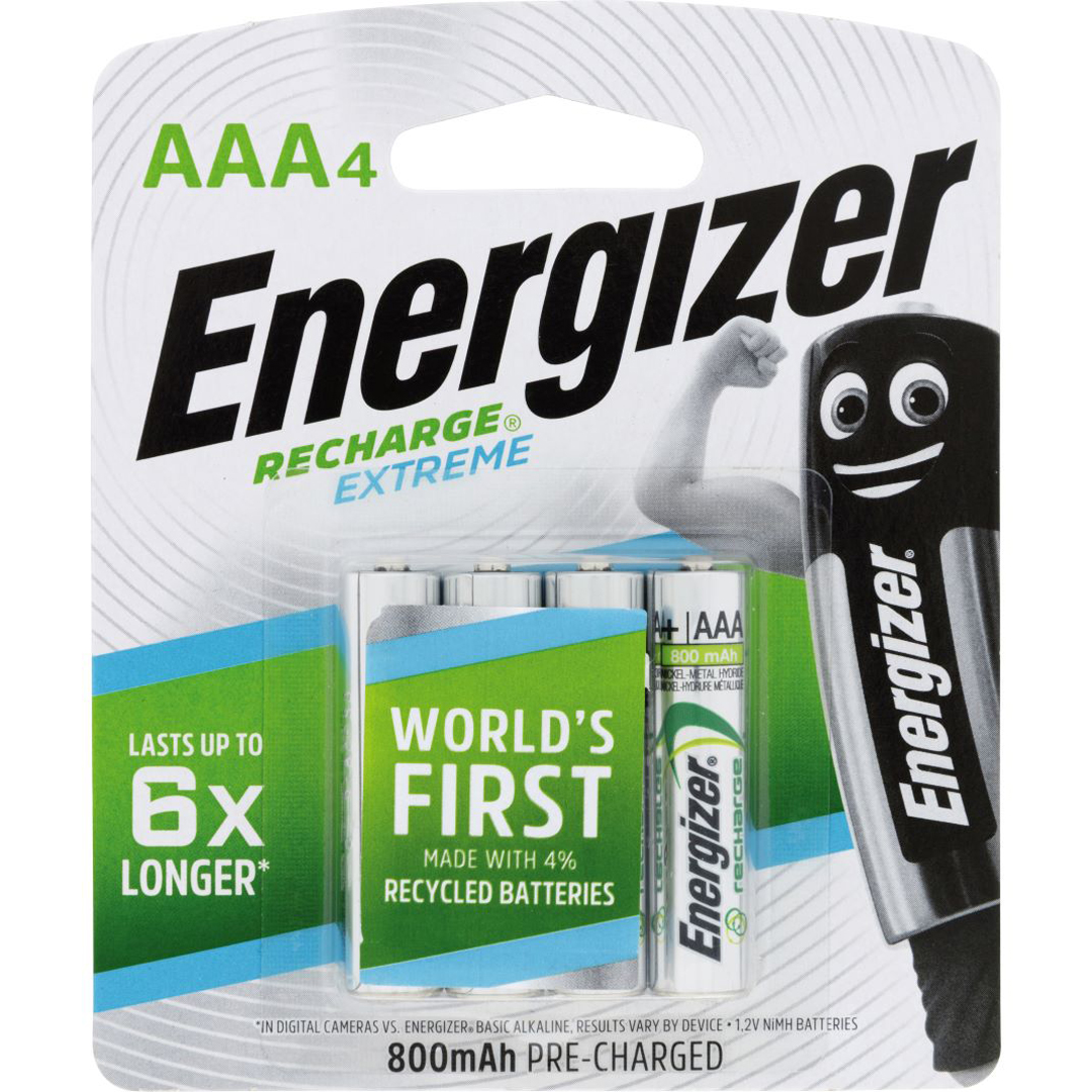 Energizer Recharge AAA Batteries 4 Packet