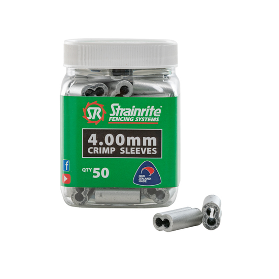 Strainrite Crimp Sleeves 4mm 50 Pottle