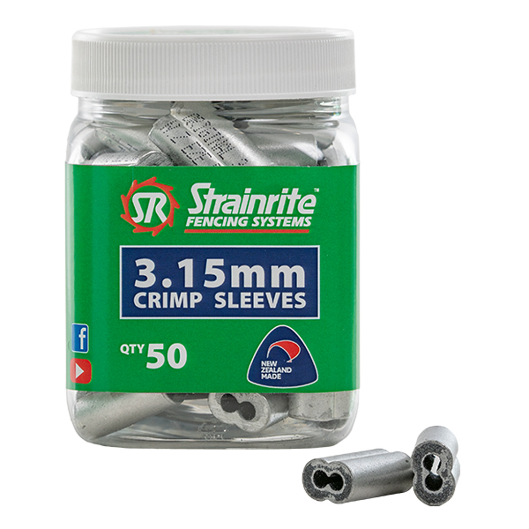 Strainrite Crimp Sleeves 3.15mm 50 Pottle