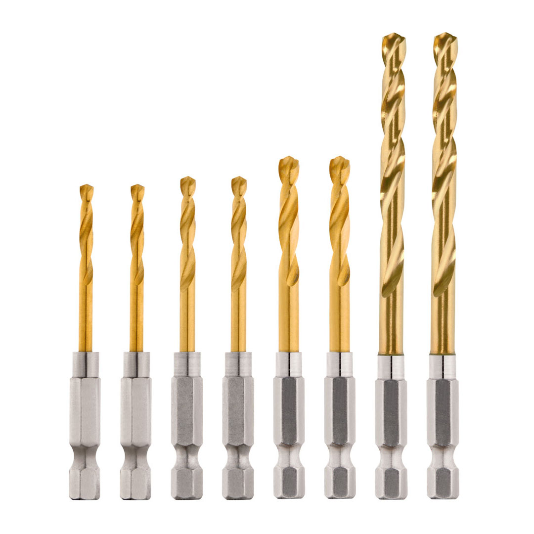 Shockwave Helix Titanium Drill Bit Rivet Size Set 8 Pack