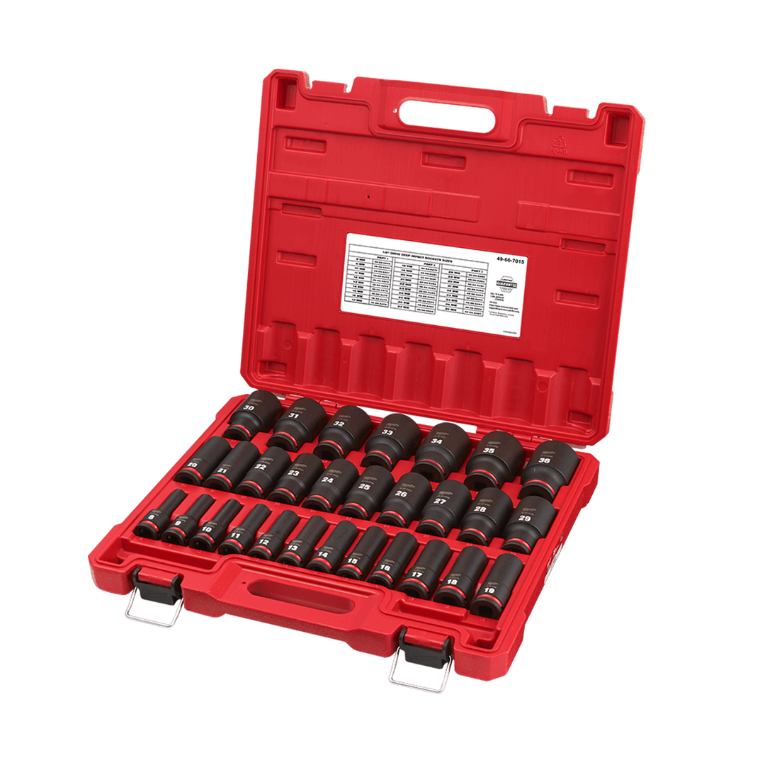Shockwave 6 Point Impact 1/2 inch Drive Socket Set 29pc