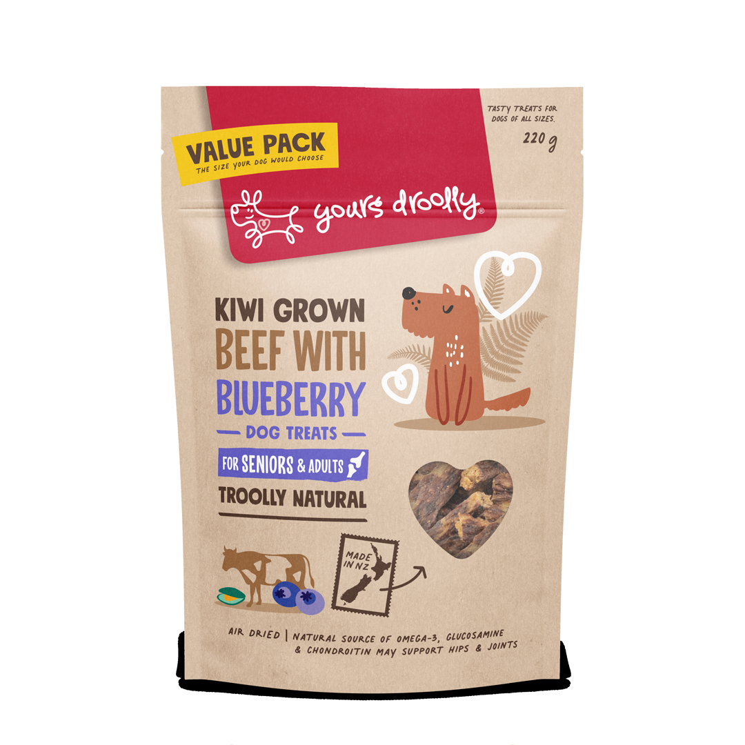 Yours Droolly NZ Senior Beef with Blueberry Treat 220g