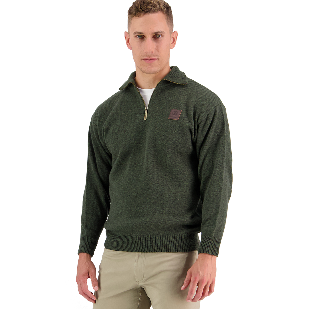 Swanndri Mariner Wool Zip Neck Jersey