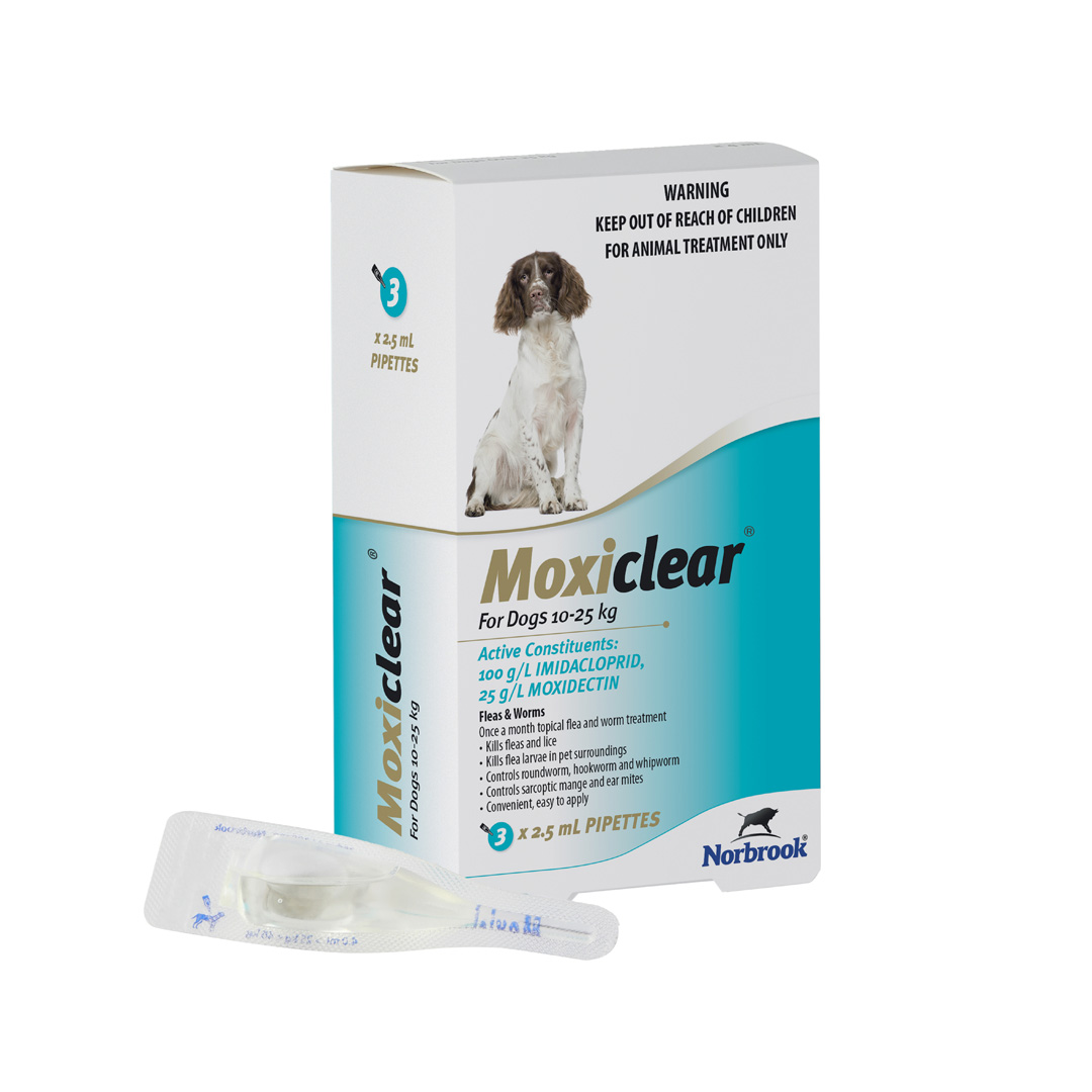 Moxiclear Flea Treatment Dogs 10-25kg 3pk